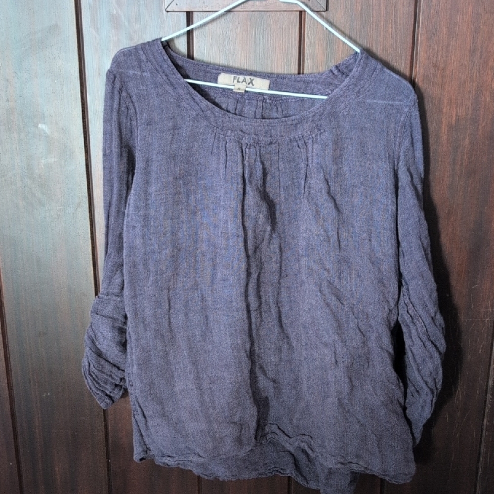 Flax Purple Linen Blouse